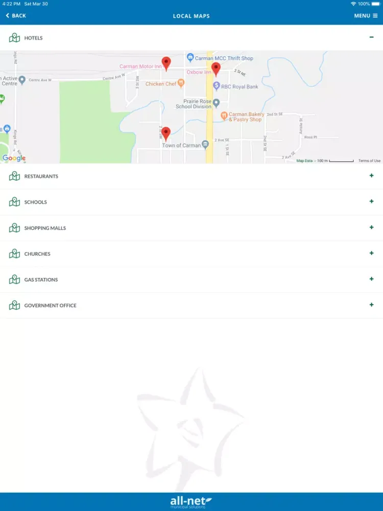 Zrzuty ekranu Carman-Dufferin iPad 