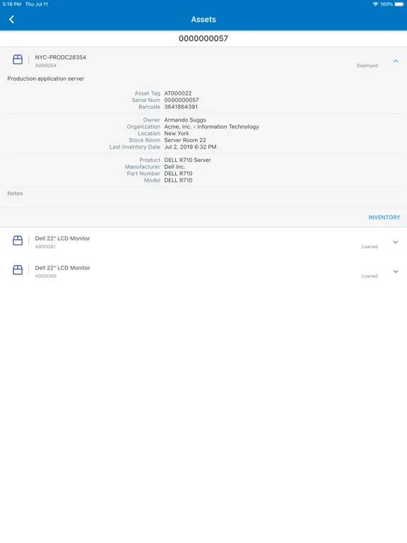 Capturas de tela do Alloy Inventory Scanner iPad 