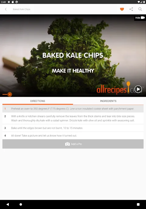 Ảnh chụp màn hình của Allrecipes