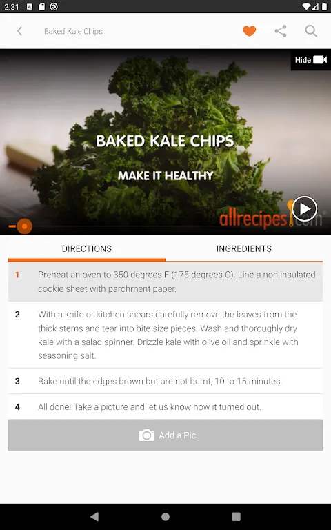 Ảnh chụp màn hình của Allrecipes