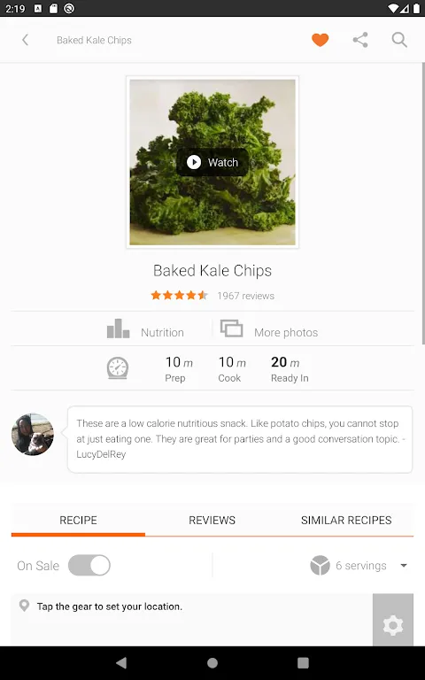 Ảnh chụp màn hình của Allrecipes