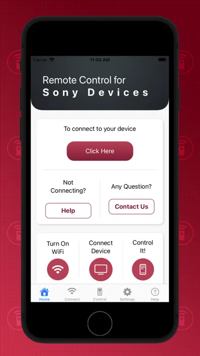 Capturas de tela do Remote for Sony devices