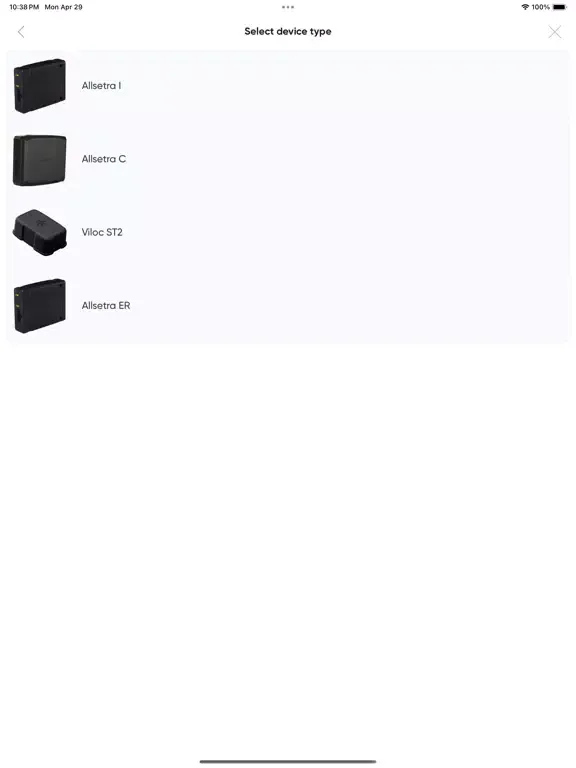 Tangkapan layar Allsetra Installer iPad 