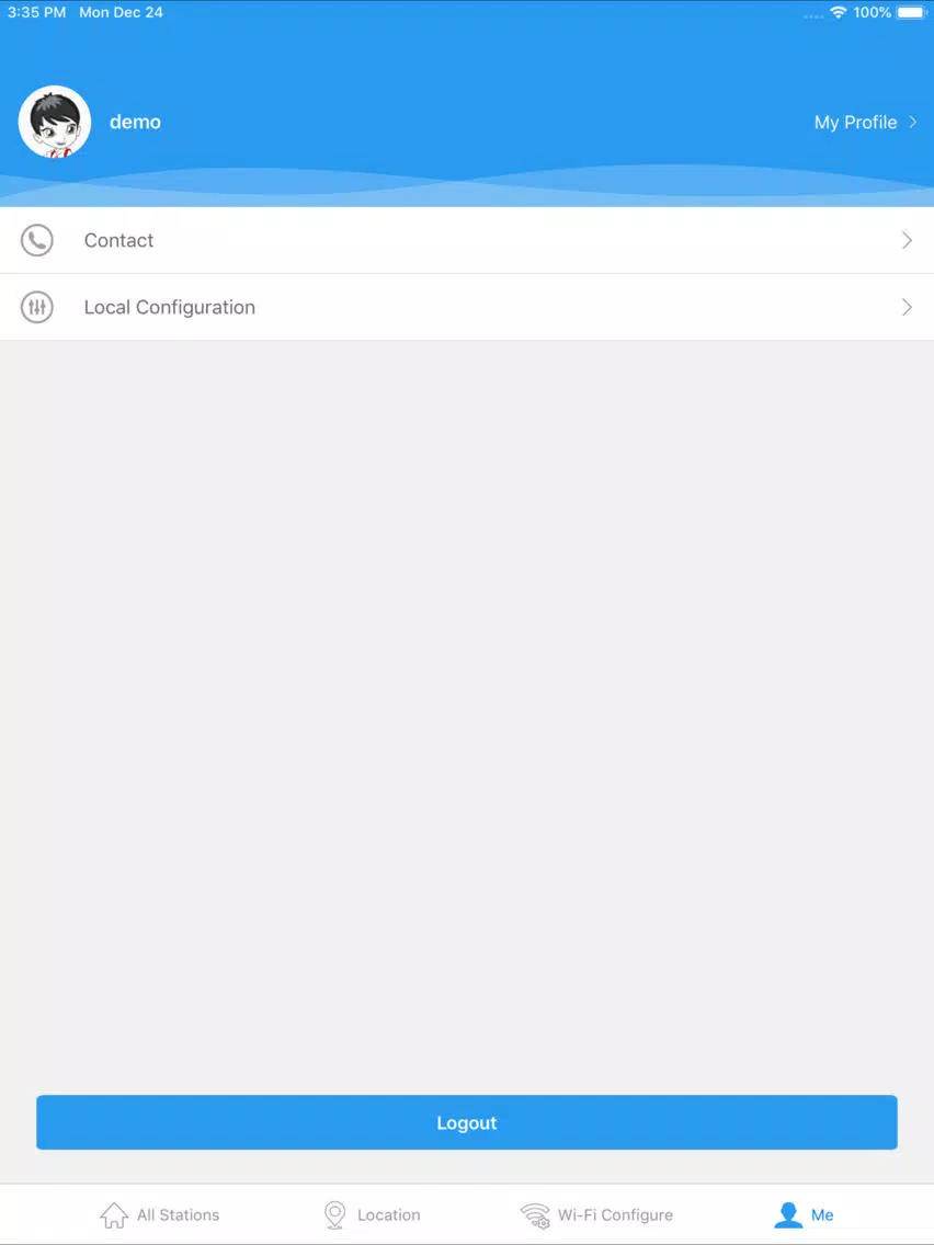 Tangkapan layar Allspark ESS iPad 