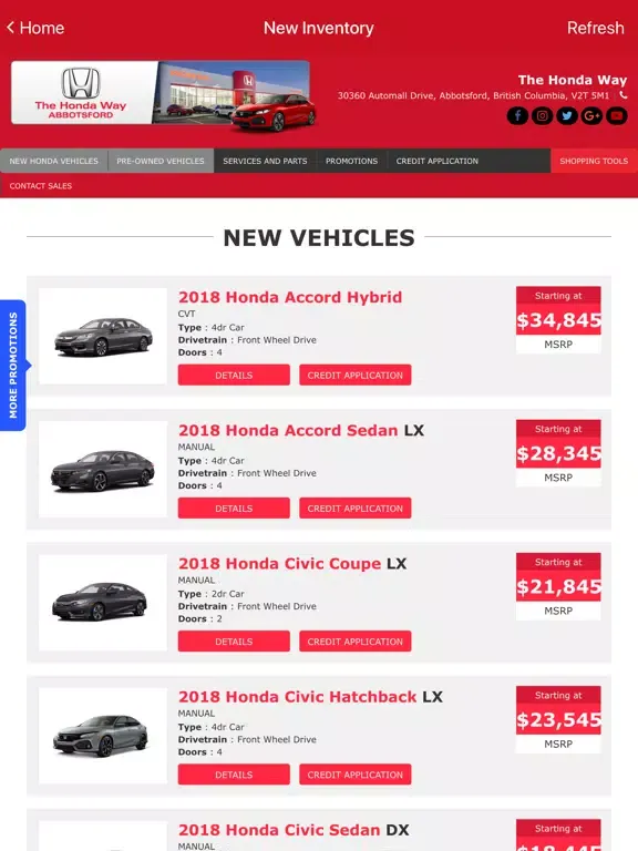 Honda Way Abbotsford iPad 應用截圖