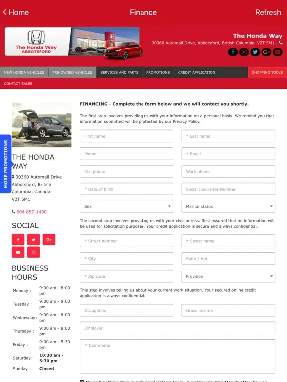 Honda Way Abbotsford iPad 應用截圖
