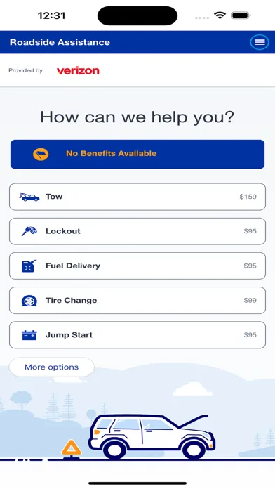 Verizon Roadside Assistance Screenshots