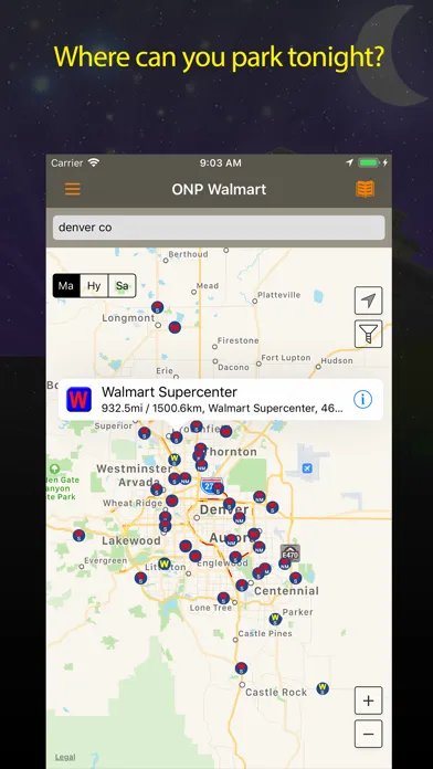 Capturas de pantalla de Walmart Overnight Parking