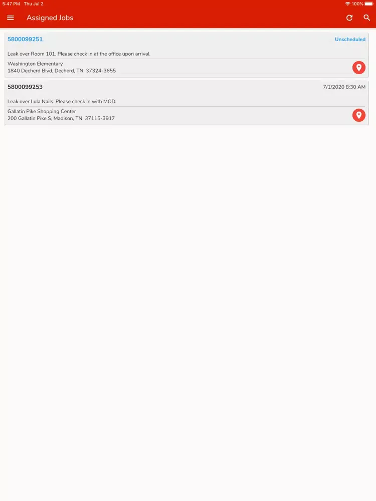 Captures d'écran de FSBP Service iPad 
