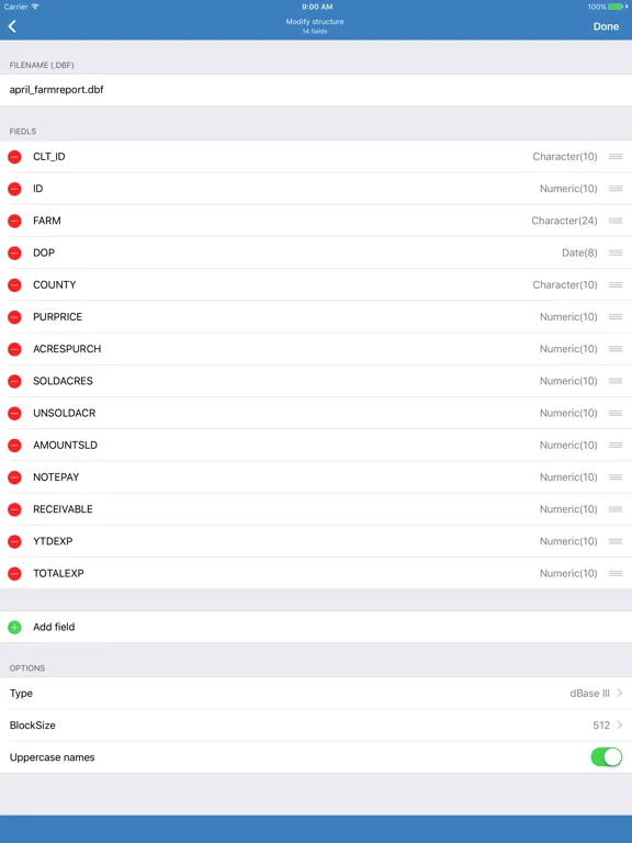 Ảnh chụp màn hình của CDBFlite iPad 