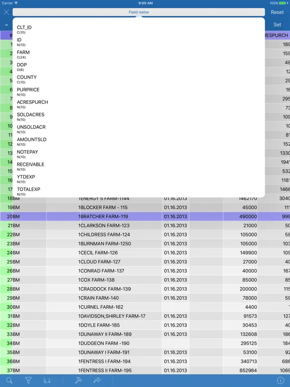 Ảnh chụp màn hình của CDBFlite iPad 