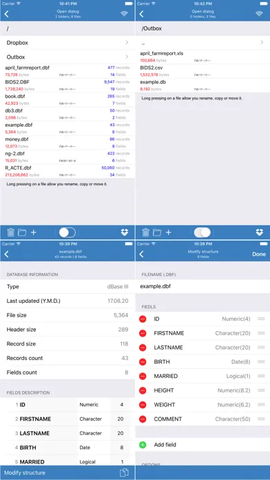 Ảnh chụp màn hình của CDBFlite