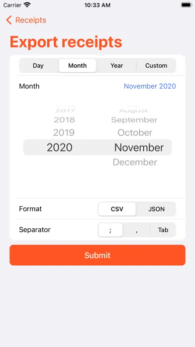 Fiscal Receipts Screenshots