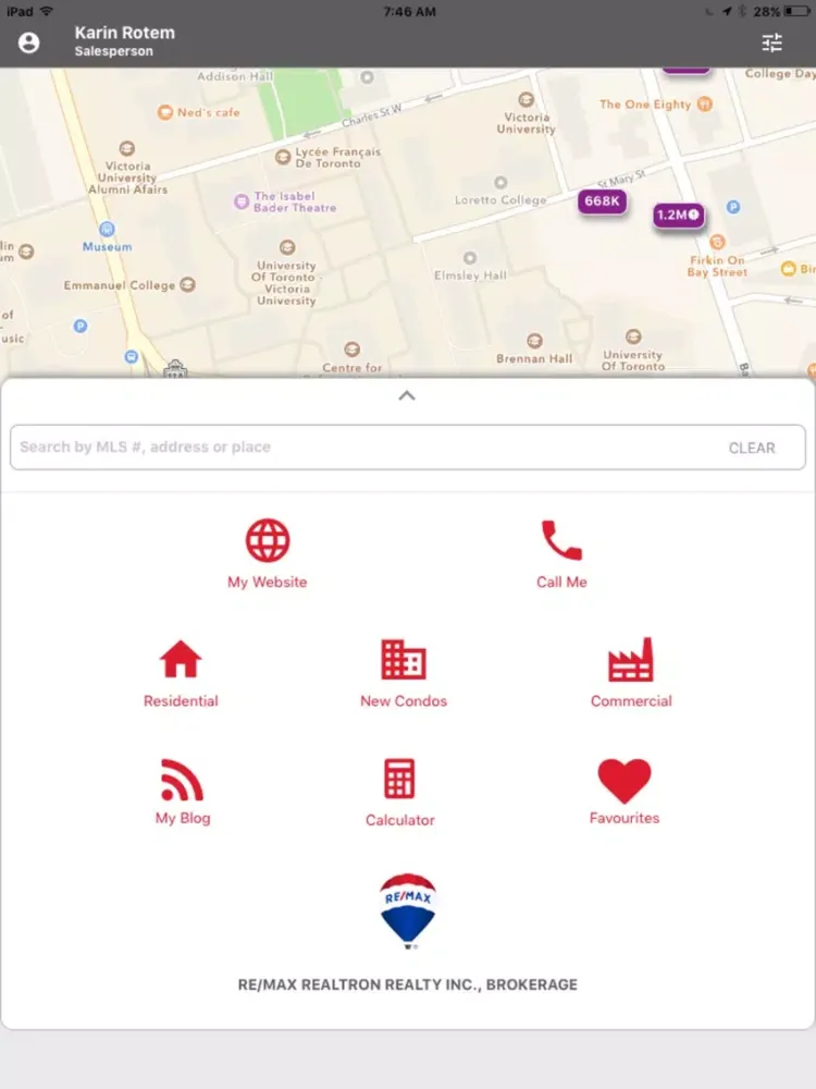 Ảnh chụp màn hình của Karin Rotem RE/MAX Agent iPad 