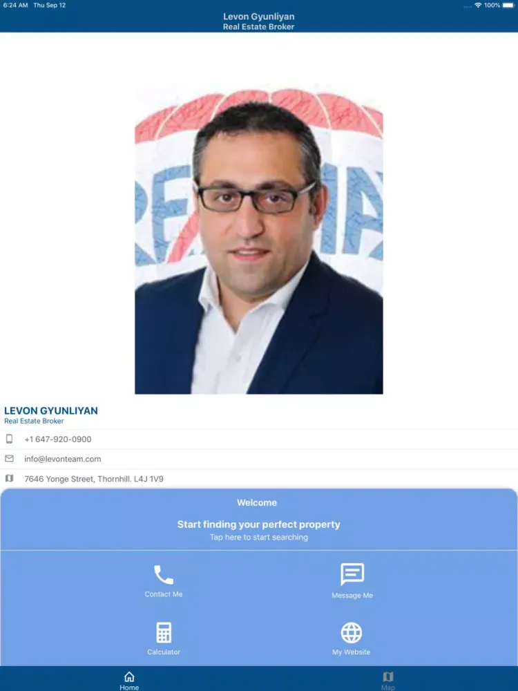 Ảnh chụp màn hình của Levon Team RE/MAX iPad 