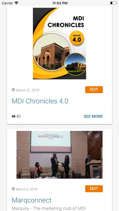 MDI Alumni Screenshots