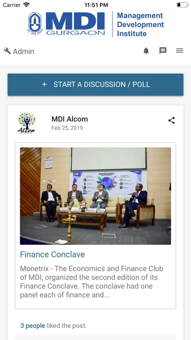 MDI Alumni Screenshots