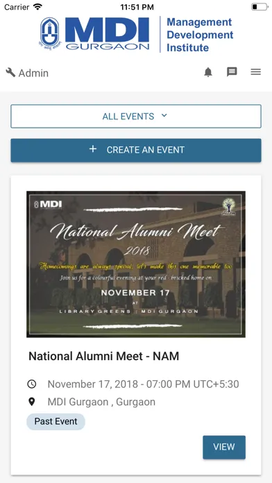 MDI Alumni Screenshots