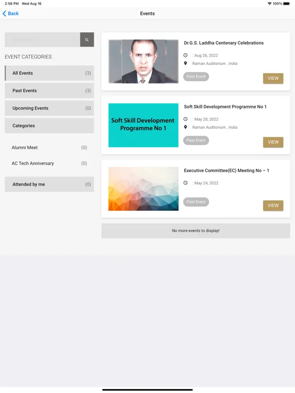Zrzuty ekranu Actech Alumni iPad 