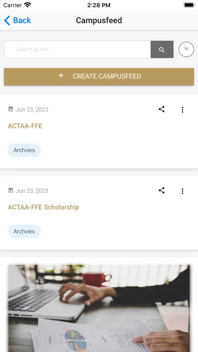 Zrzuty ekranu Actech Alumni