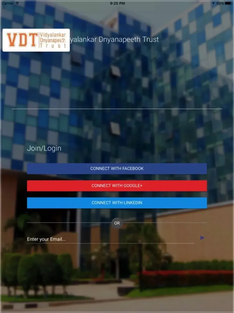 Ảnh chụp màn hình của Vidyalankar Alumni iPad 