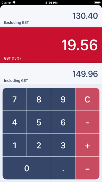 Captures d'écran de NZ GST Calculator