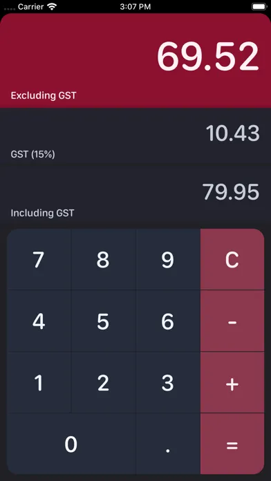 Captures d'écran de NZ GST Calculator