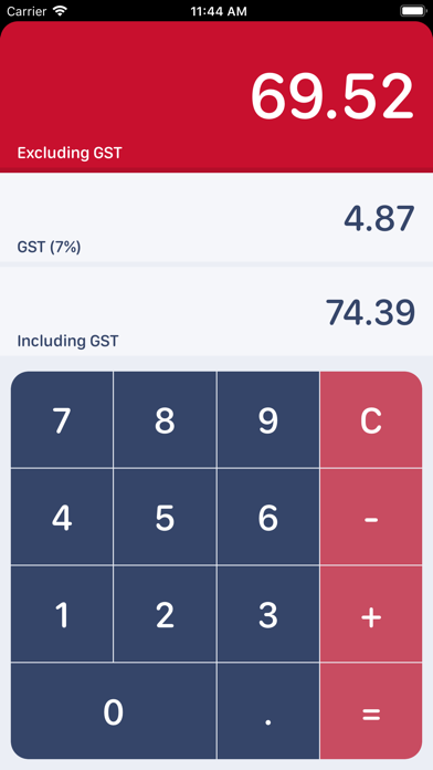 Singaporean GST Calculator Screenshots