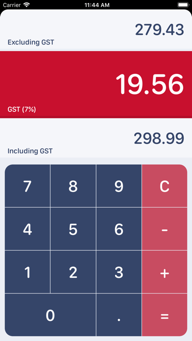Singaporean GST Calculator Screenshots