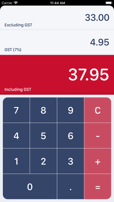 Singaporean GST Calculator Screenshots