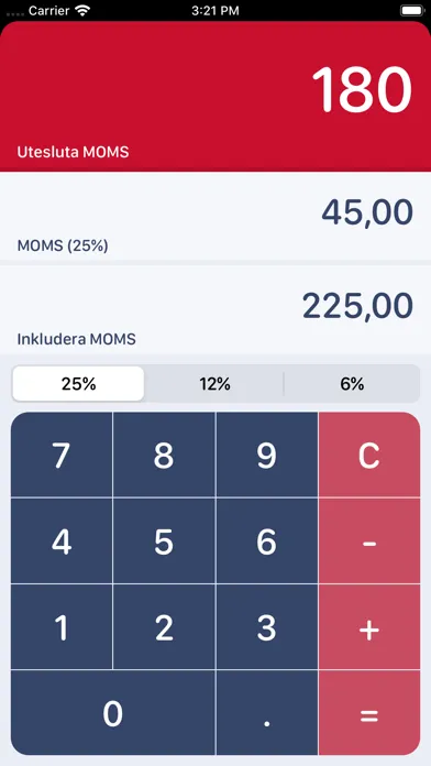 Swedish MOMS Calculator سکرین شاٹس