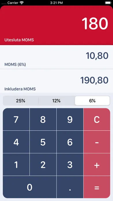 Swedish MOMS Calculator سکرین شاٹس