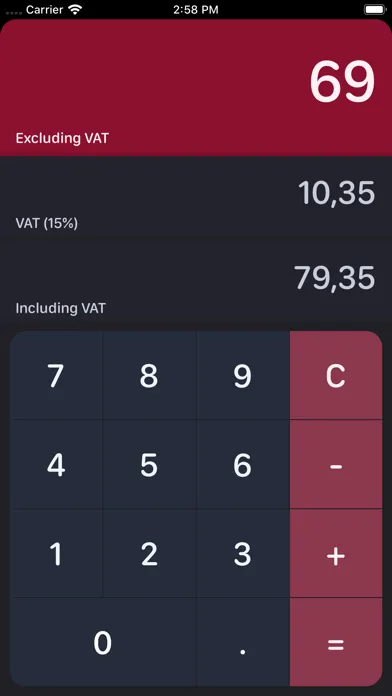 South African VAT Calculator Screenshots