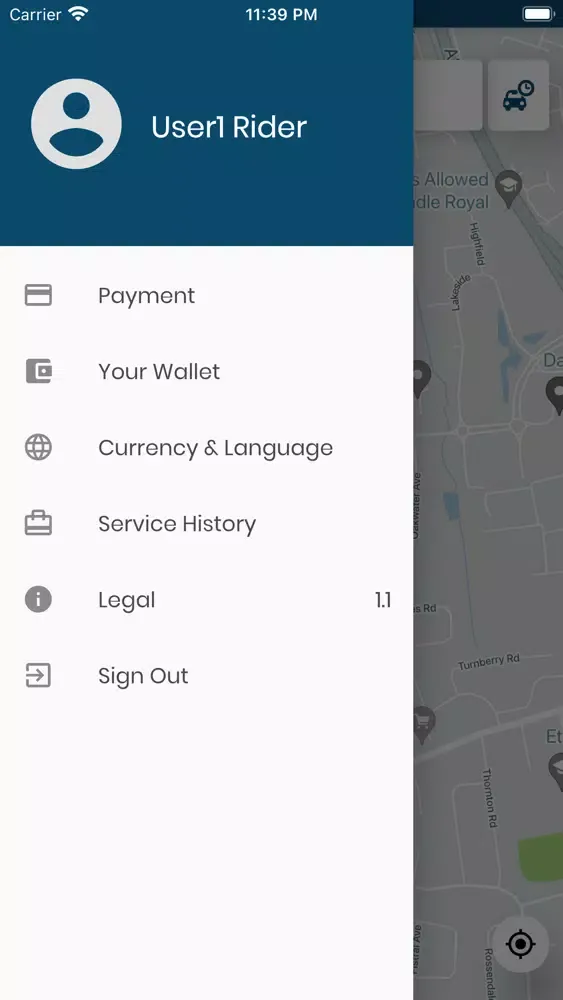 Ảnh chụp màn hình của TAWSIL CUSTOMER