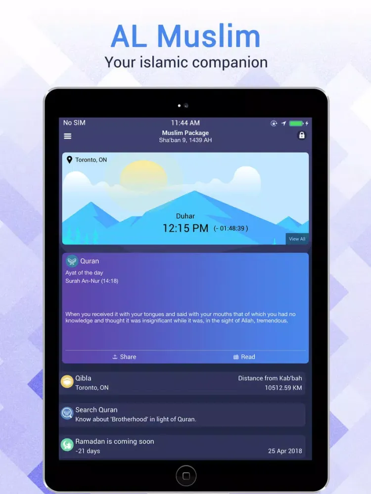 Ảnh chụp màn hình của Al Muslim - Islamic Companion iPad 
