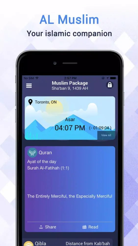 Ảnh chụp màn hình của Al Muslim - Islamic Companion
