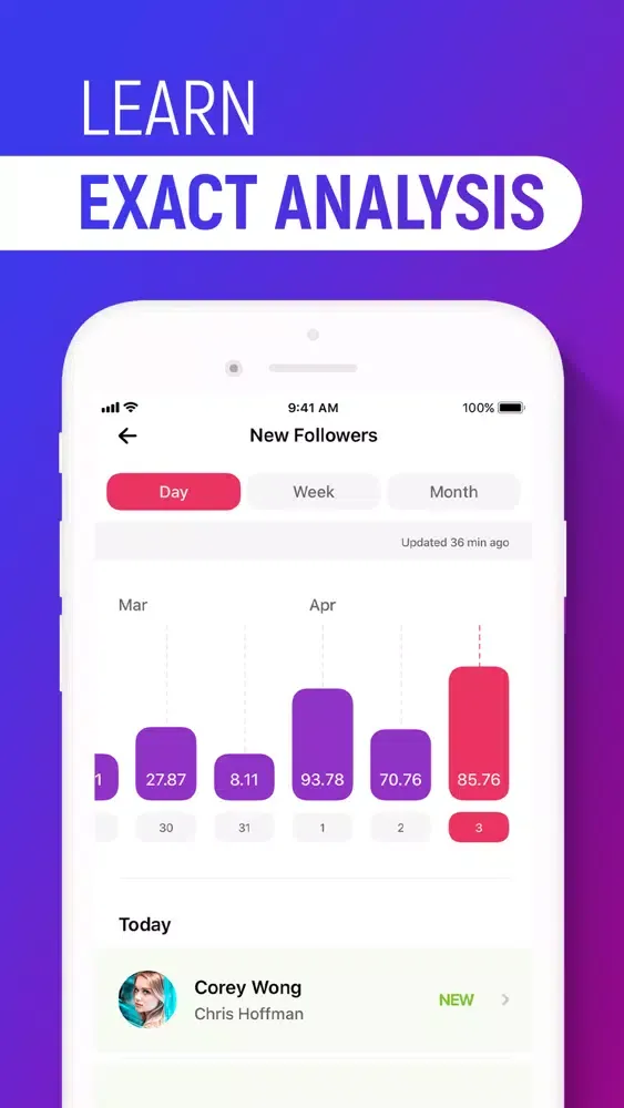 Capturas de tela do Ins Analyzer: IG Followers +