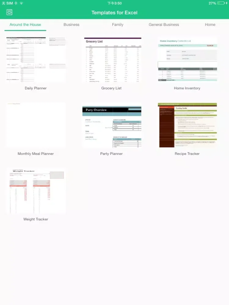 Capturas de tela do Templates for MS-Excel iPad 