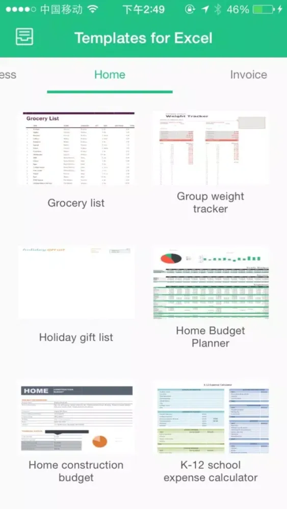 Capturas de tela do Templates for MS-Excel
