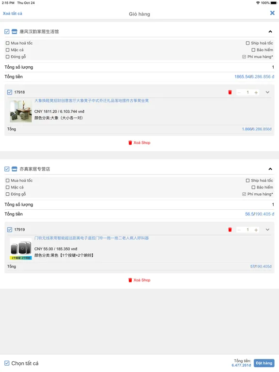 Screenshot di Alo Chuyển Hàng iPad 