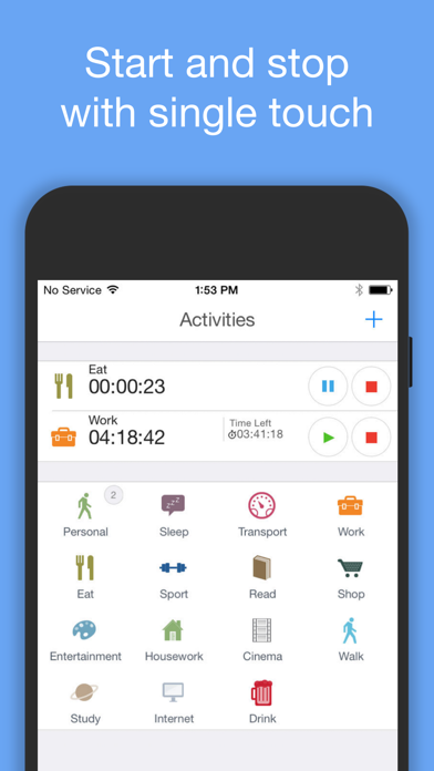 Tangkapan layar aTimeLogger Time Tracker
