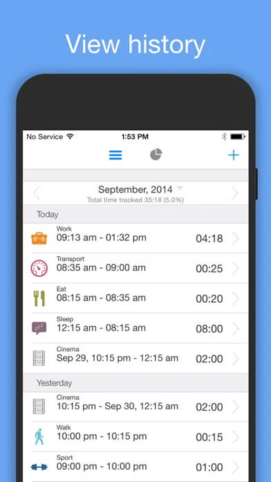 Tangkapan skrin aTimeLogger Time Tracker