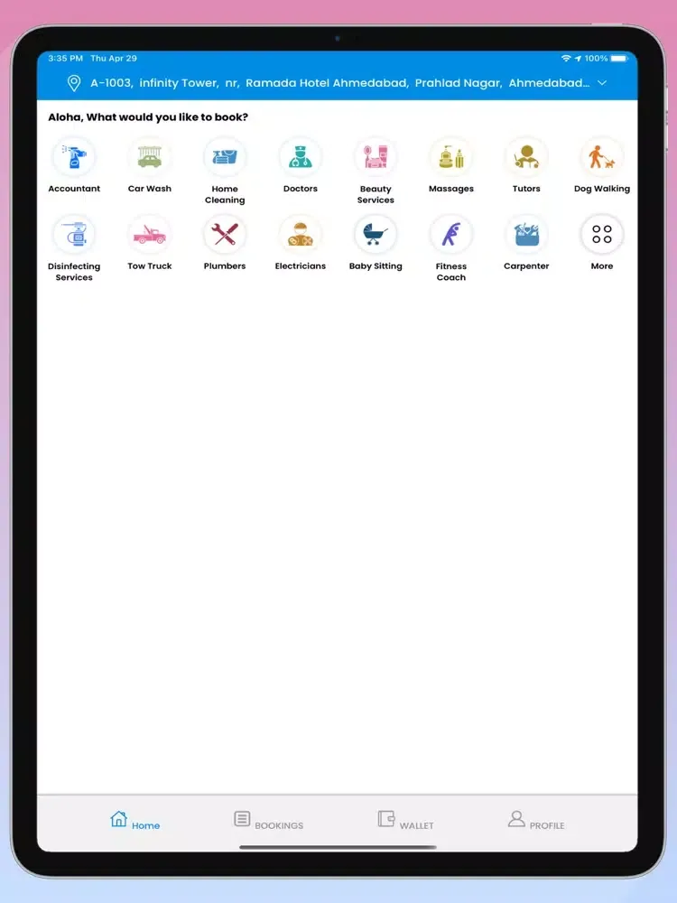 Tangkapan skrin Aloha Genie iPad 