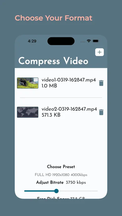 Capturas de tela do Just a Simple Video Compressor