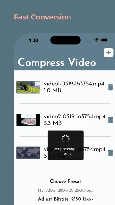 Capturas de tela do Just a Simple Video Compressor