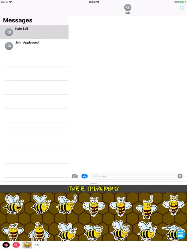 Tangkapan skrin Bee Happy Messenger iPad 
