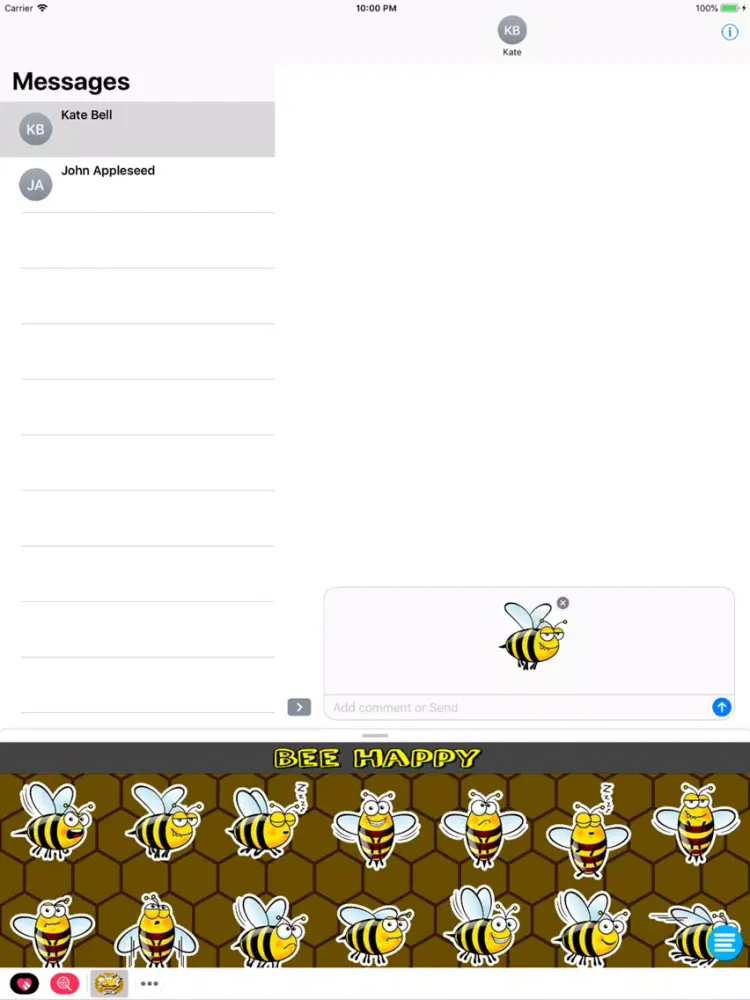 Tangkapan skrin Bee Happy Messenger iPad 