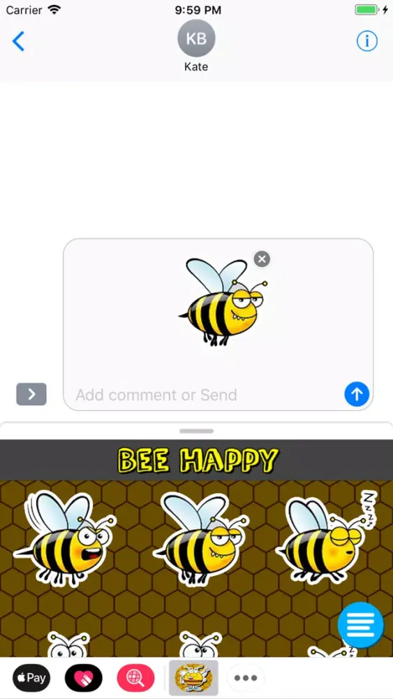 Tangkapan skrin Bee Happy Messenger