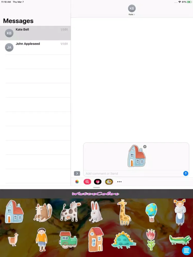 Capturas de tela do Watercolor Stickers Pack iPad 