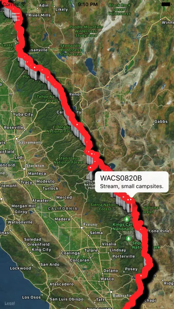 Ảnh chụp màn hình của Pacific Crest Trail